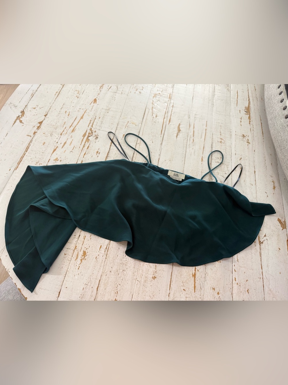 Love, Bonito Green Satin Spaghetti Strap Top